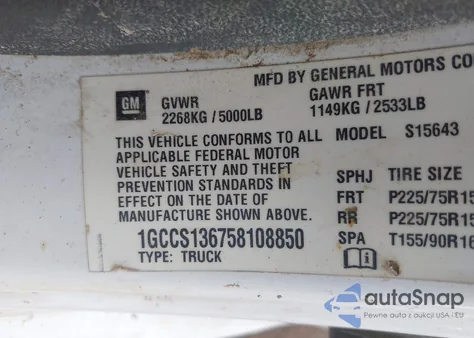 2005 Chevrolet Colorado Ls из США, поврежденный, VIN 1GCCS136758108850